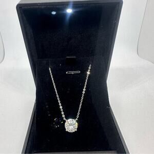 Moissanite Necklace 925 18K Jewelry 1 Ct Brilliant Round Cut Jewelry GRA